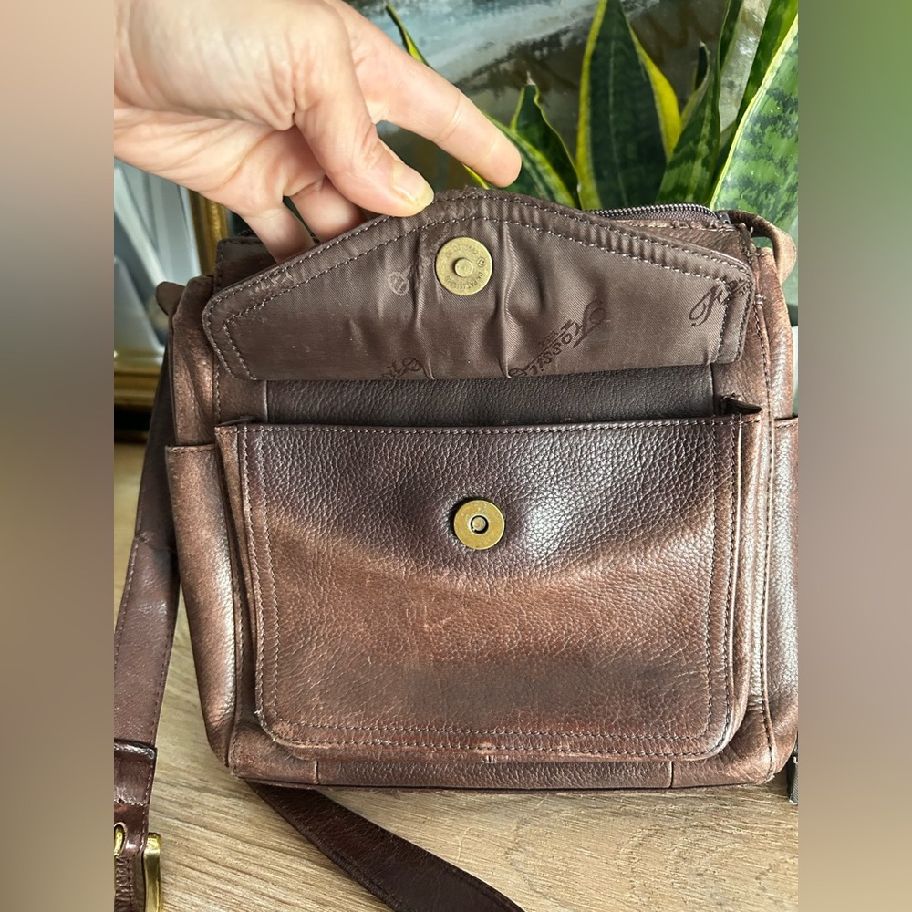 Vintage Fossil 1954 Brown Soft Pebble Leather Everyday Messenger Crossbody Bag - Picture 11 of 13